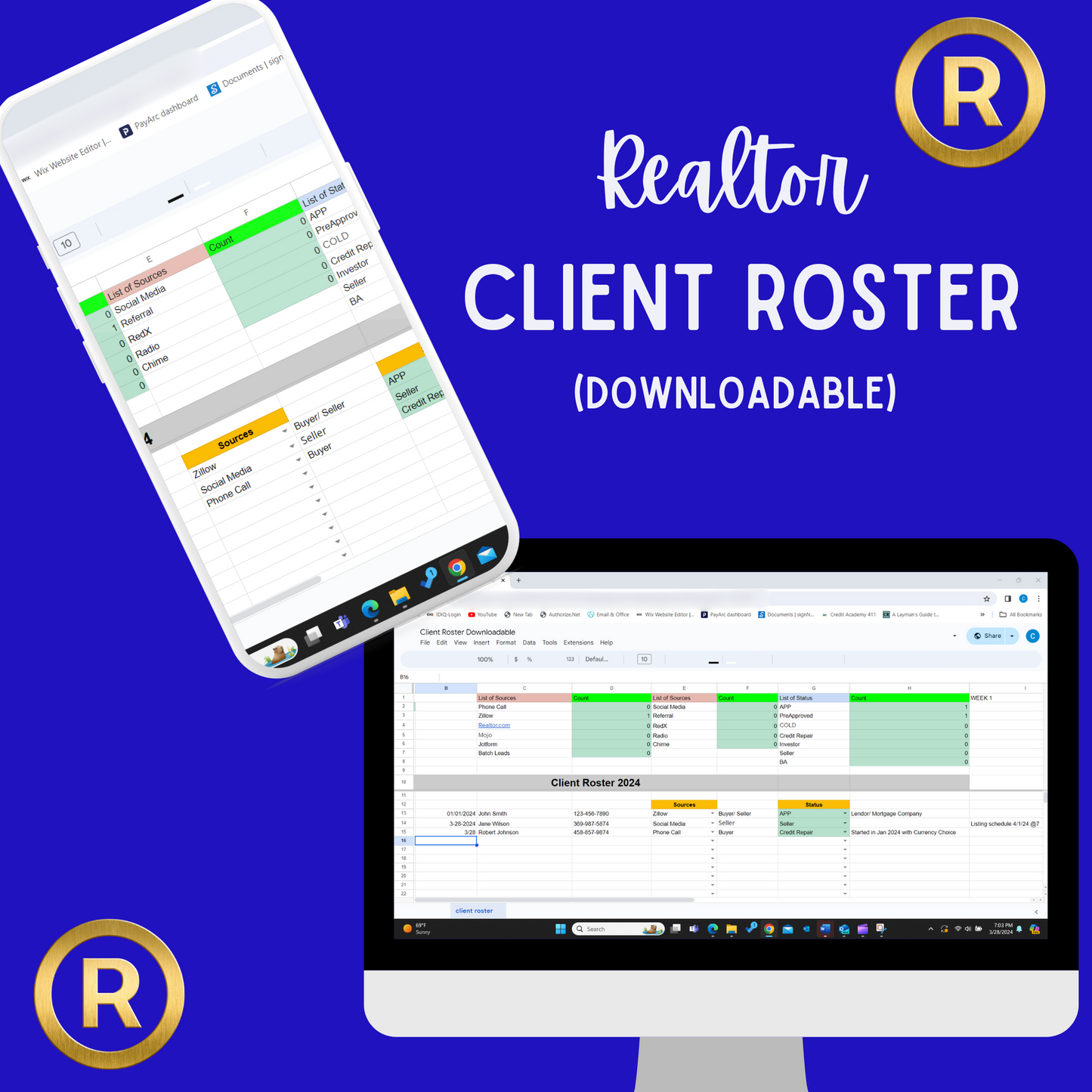 Realtor --Client Roster Google Sheet